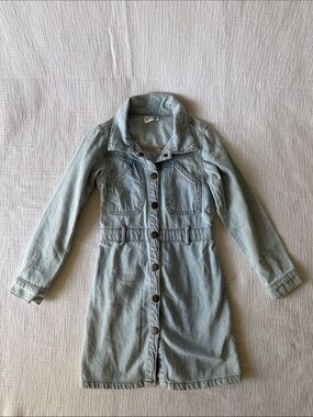 Cotton On Kids Light Blue Denim Button-Front Kids Dress Coat